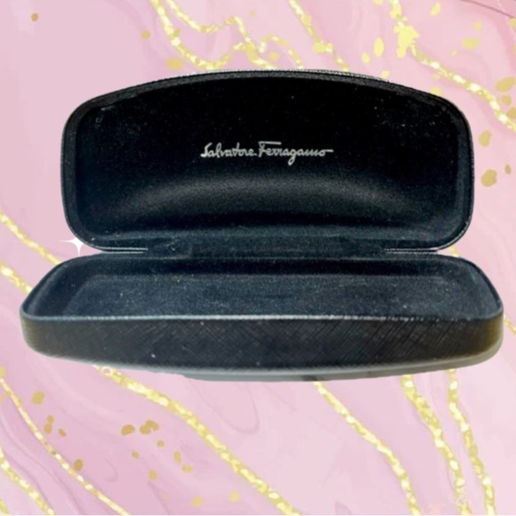 Salvatore Ferragamo Eyeglass or Sunglasses Hard CASE ONLY clamshell design, Blk - Picture 1 of 11